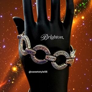 BRIGHTON "Central Park" Scrolled Silver Plate Medallion Bracelet